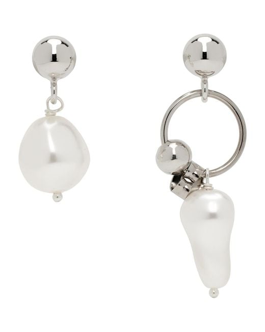 Justine Clenquet White Richie Earrings