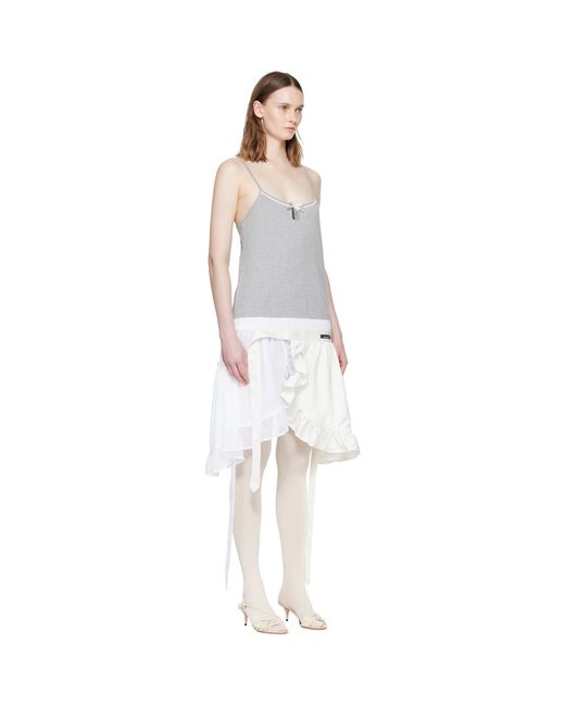Ans Dostoevner White Apron One-Piece Minidress