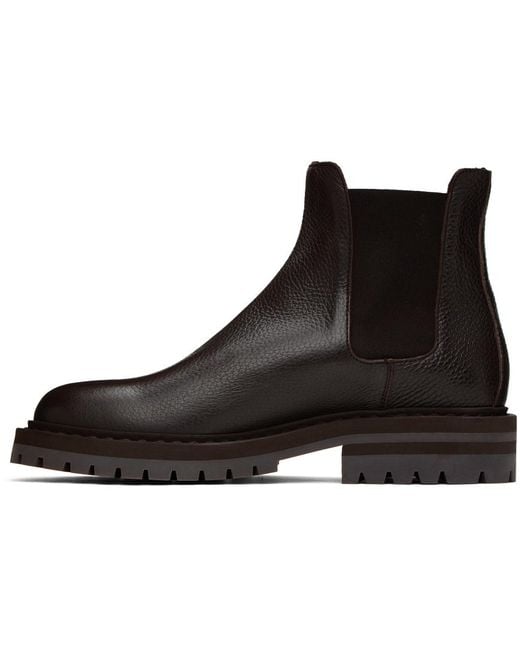 Common Projects Black Brown Stamped Chelsea Boots for men