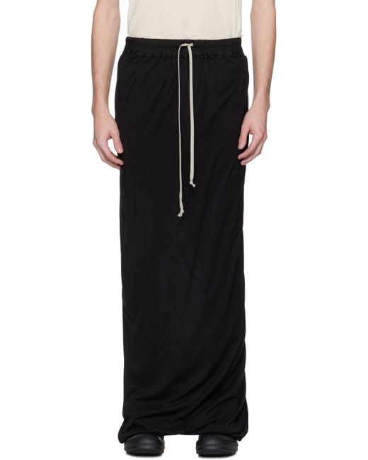 Rick Owens Black Hollywood Pull On Pillar Skirt for men