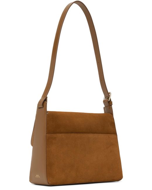 A.P.C. Brown Tan Virginie Flap Bag