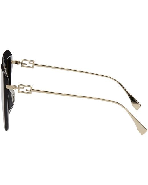 Fendi Black & Gold Baguette Sunglasses