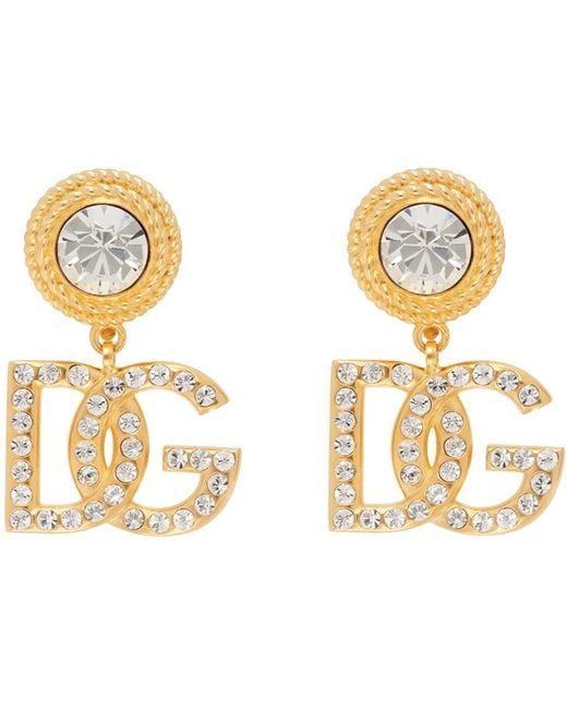 Dolce & Gabbana Metallic Dolce&gabbana Gold Small Dg Drop Earrings