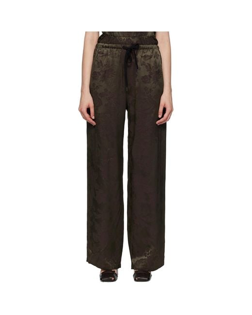 MM6 by Maison Margiela Black Khaki & Burgundy Jacquard Trousers