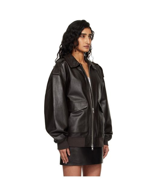 Frankie Shop Black Viper Leather Jacket