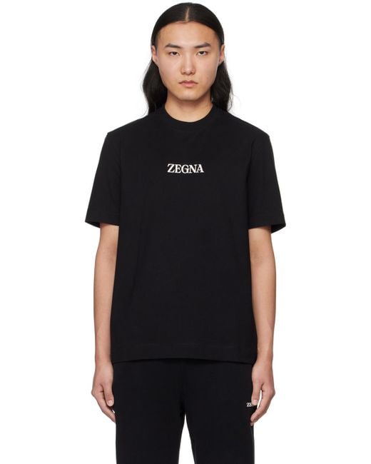 Zegna Black Crewneck T-shirt for men