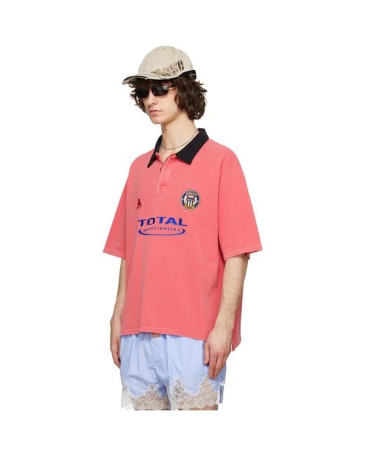 Martine Rose Red Oversized S/S Polo for men