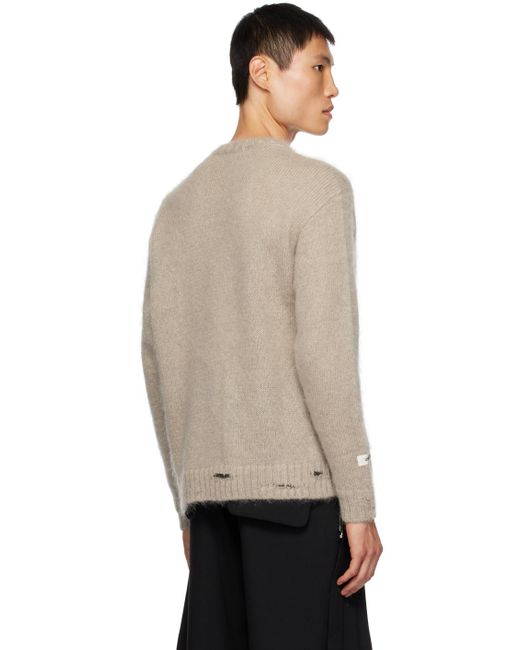 Undercover Black Gray Ripped Sweater for men
