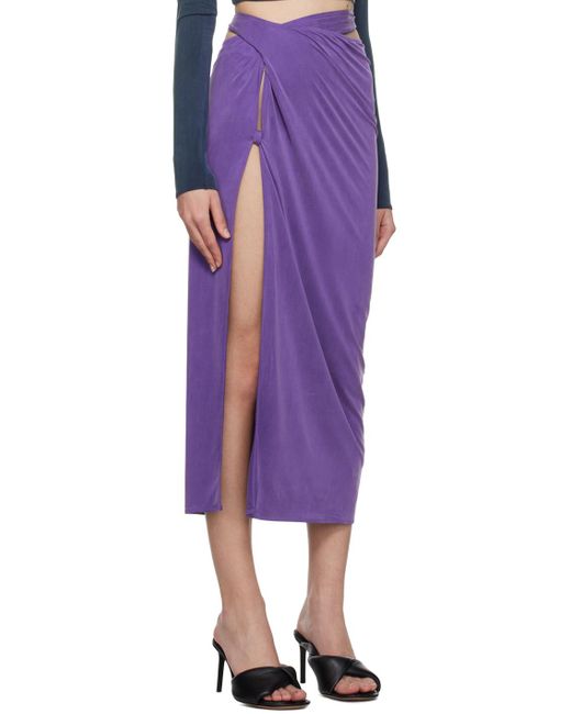 Jacquemus Purple Le Raphia 'la Jupe Espelho' Midi Skirt