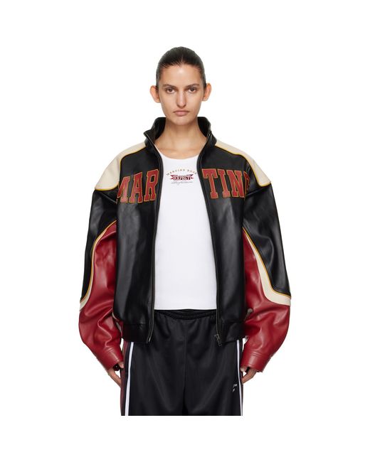 Martine Rose Multicolor Superbowl Leather Jacket
