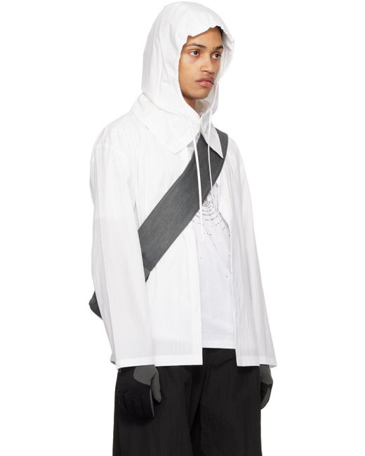 Amomento White Hooded Shirt for men