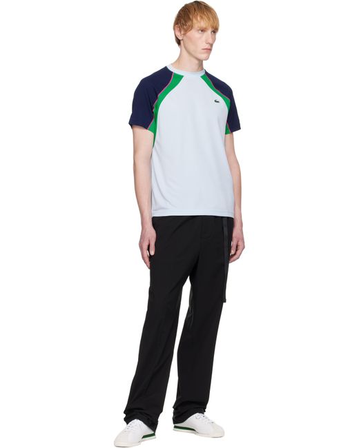 メンズ Lacoste ブルー ウルトラドライ カラーブロック テニスTシャツ Black