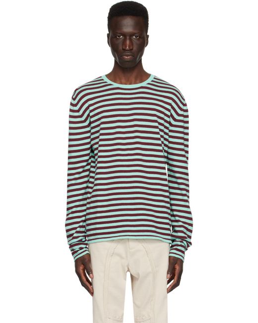 Edward Cuming Black Burgundy Stripe Sweater for men