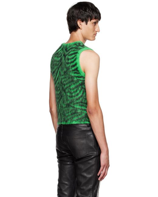 Doublet Green Zebra Vest for men