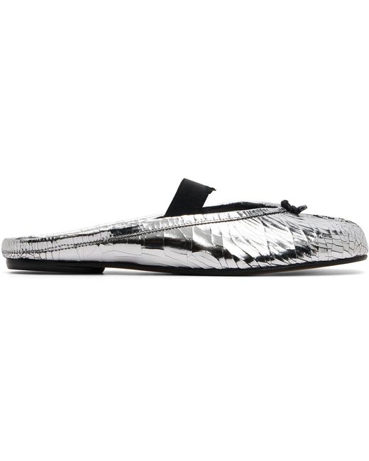 Maison Margiela Black Tabi Elastic Band Mule Slip-On Ballerina Flats
