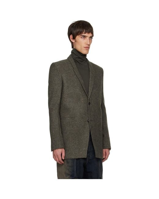 Rick Owens Black Khaki Concordians Runway Concordian Blazer for men