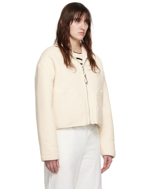 Jil Sander Natural Off-white Stand Collar Jacket