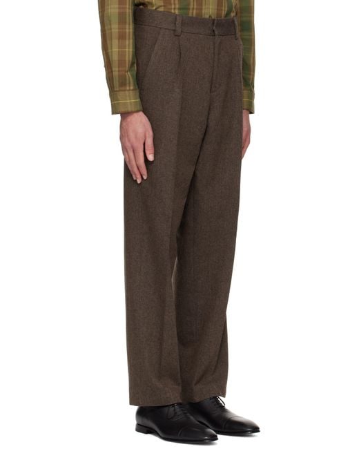 HUGO Black Modern-fit Wool Trousers for men