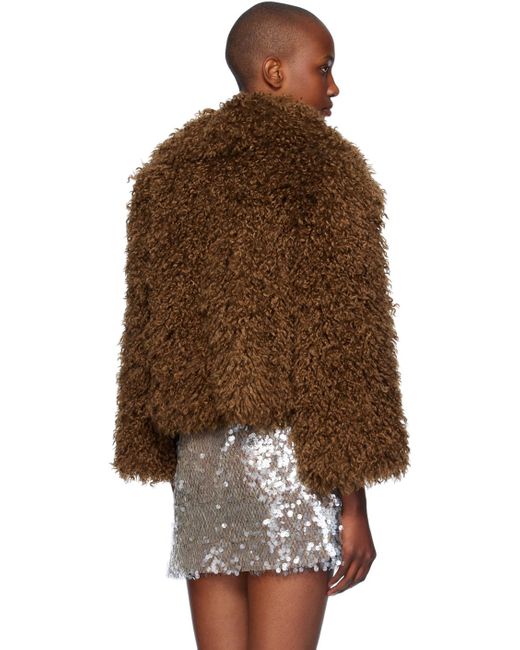 Blouson Brun Clair En Fourrure Synthétique À Poils Frisés Anna Sui en coloris Brown