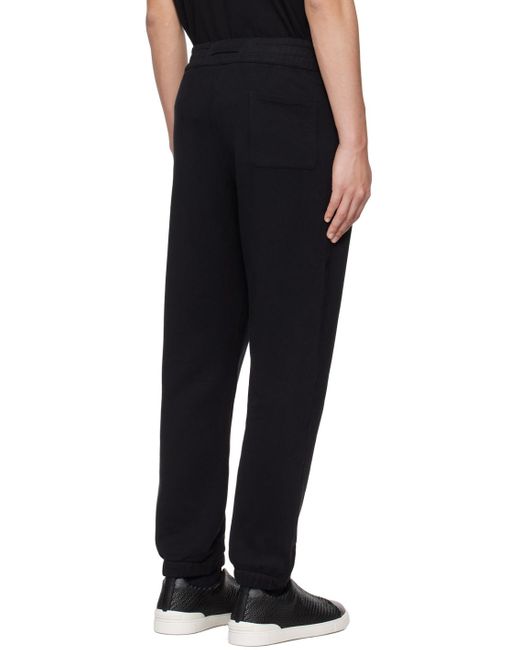 Pantalon de survêtement noir à logo contrecollé Zegna pour homme en coloris Black