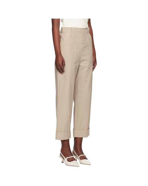 Max Mara Natural Taupe Palio Trousers