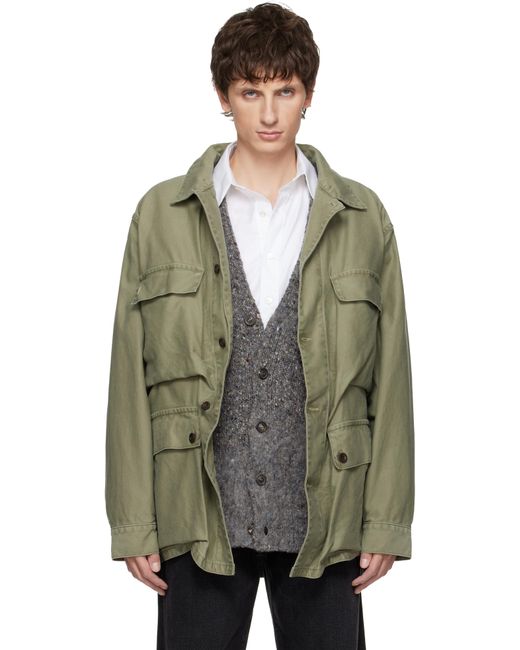Maison Margiela Green Khaki Multi-Pocket Jacket for men