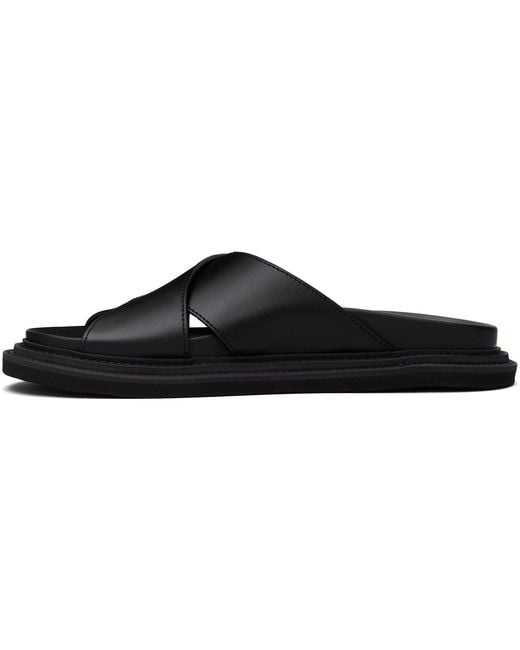 Moschino Black Logo Plaque Sandals for men