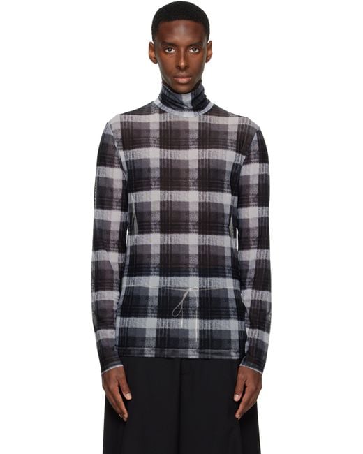 Dries Van Noten Black Off- Mesh Turtleneck for men