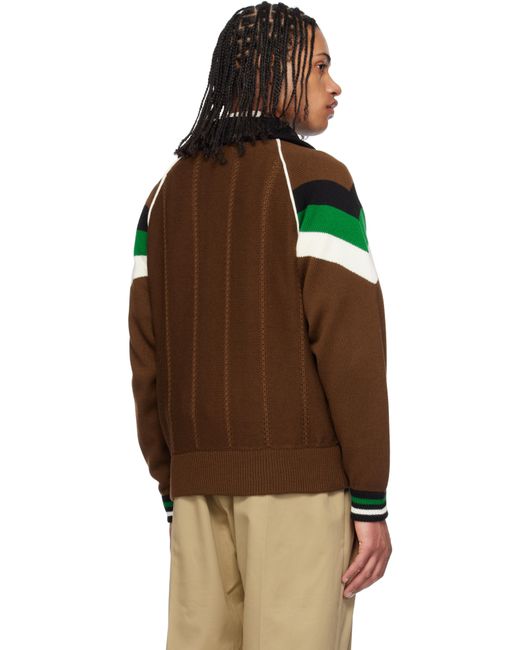 メンズ rice nine ten ブラウン Knitting トラックジャケット Brown