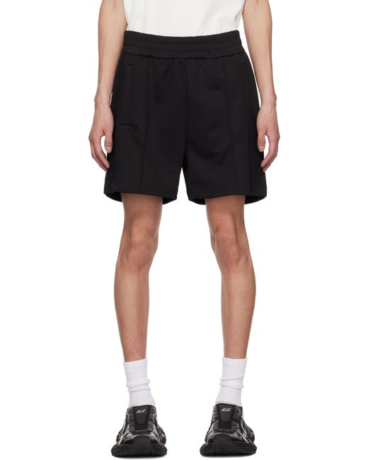 メンズ Palm Angels ブラック Curved Logo トラック ショートパンツ Black