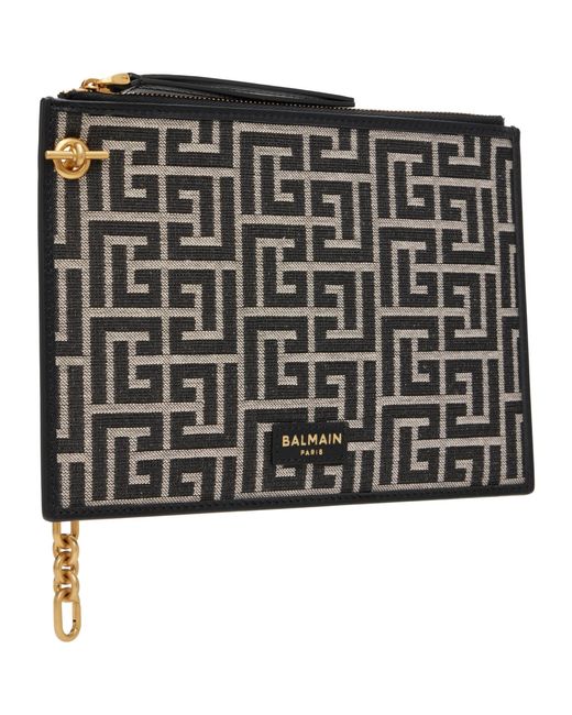 Balmain Metallic Pulse Zipped Clutch