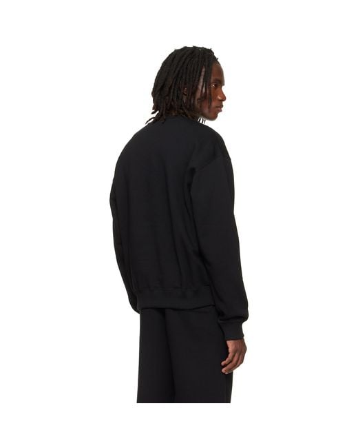 Jil Sander Black Cotton Crew-Neck Sweatshirt for men