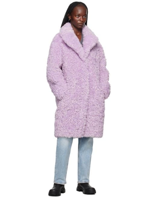 Stand Studio Multicolor Purple Camille Cocoon Faux-fur Coat