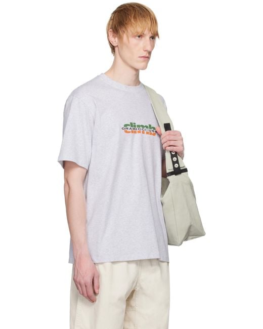 メンズ Gramicci グレー Climb Tシャツ White