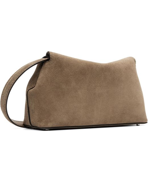 Totême Natural Tan T-Lock Suede Clutch