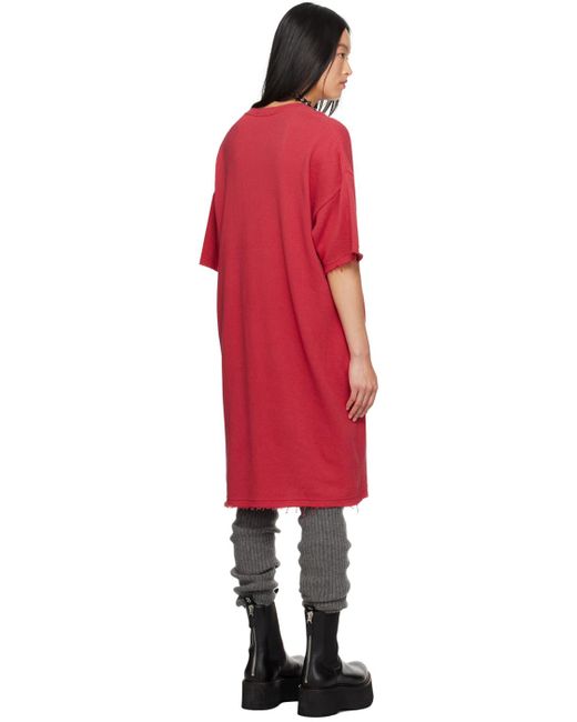 R13 Red Elongated Midi Dress