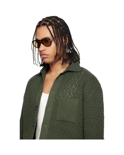 Bottega Veneta Black Knot Aviator Sunglasses for men