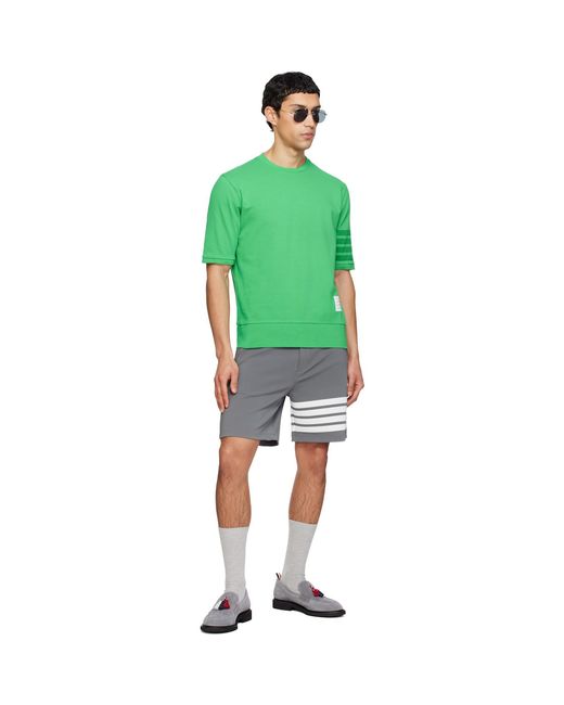 Thom Browne Green Cotton Jersey 4-Bar T-Shirt for men