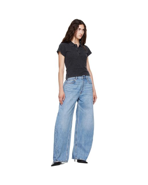 Alexander Wang Blue Crystal Blow Up Jeans