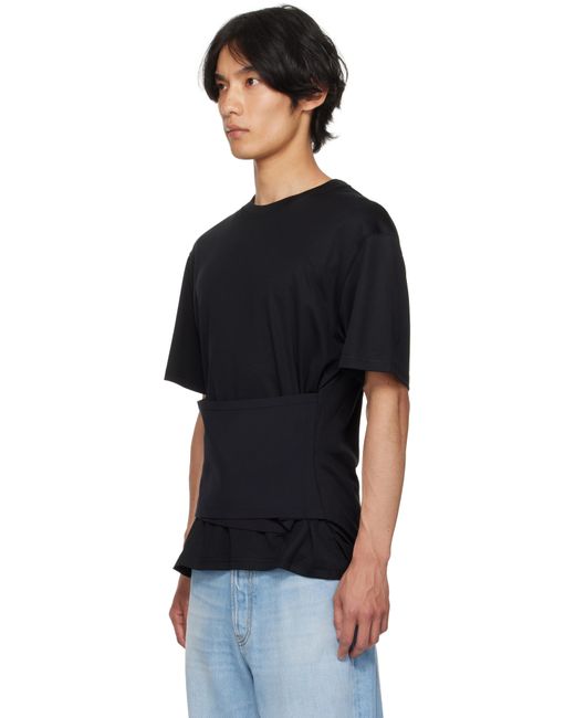 T-Shirt Droit Noir À Panneau De Style Corset Mugler pour homme en coloris Black