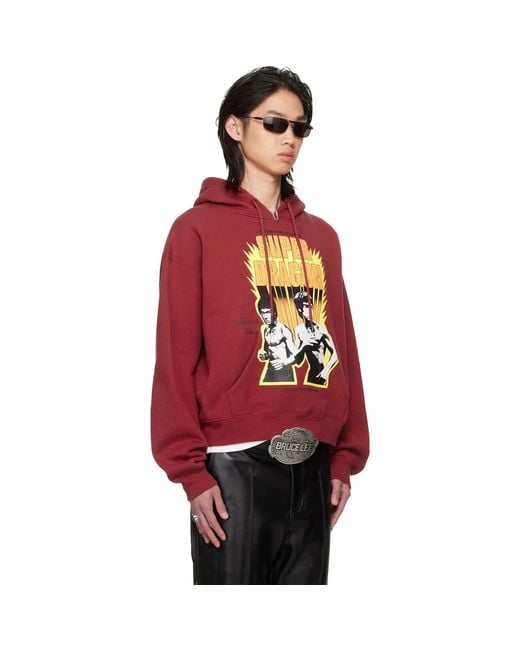 Lu'u Dan Red Bruce Lee X Lựu Đạn Heavy Weight Gym Hoodie for men