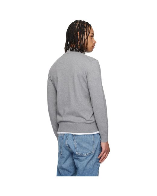 Boss Black Zip-neck Knitted Cotton Track Jacket for men