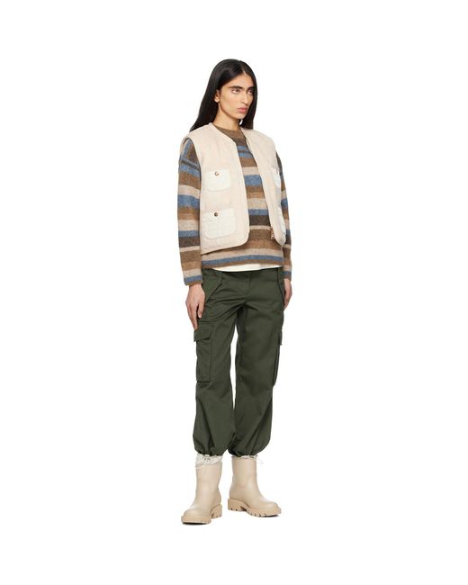 Moncler Natural Mimosas Braided Trim Teddy Down Vest