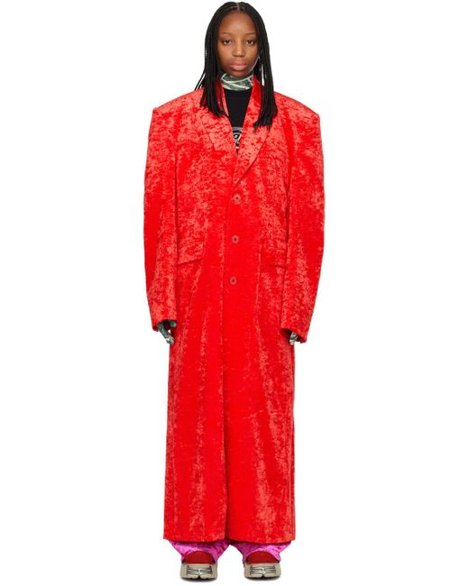 Vetements Red Button Up Coat