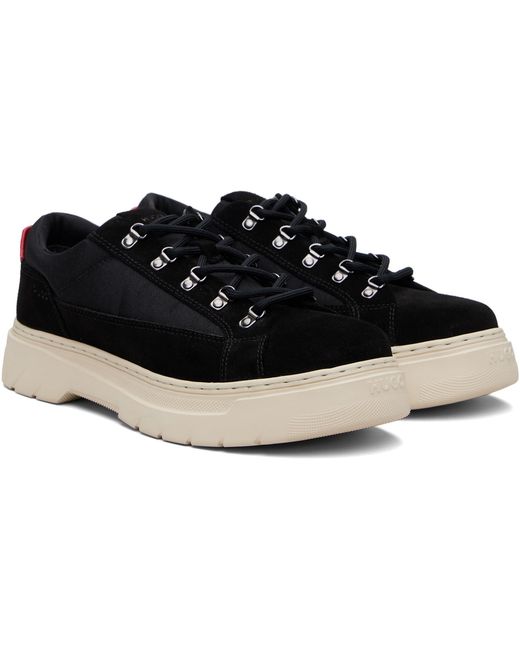 HUGO Black Suede Sneakers for men