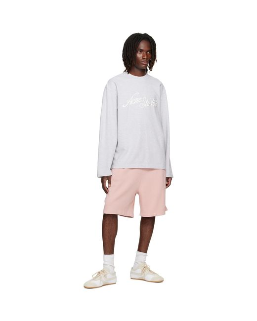 Acne White Embroidered-Logo T-Shirt for men