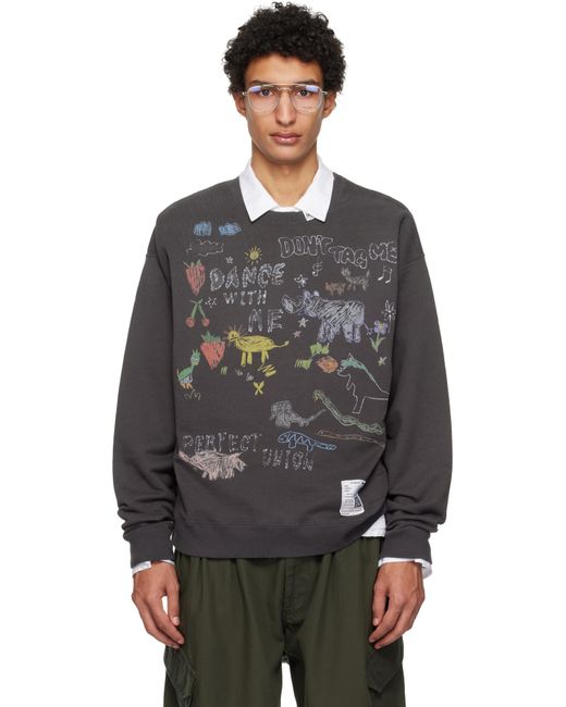 Maison Mihara Yasuhiro メンズ ブラック グレー Kids Doodle プリント 