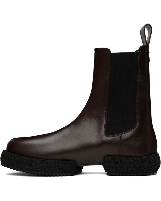 Dries Van Noten Brown Platform Chelsea Boots for men