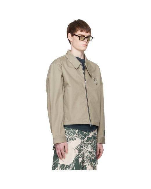 Reese Cooper Black Taupe Cotton Herringbone Work Jacket for men
