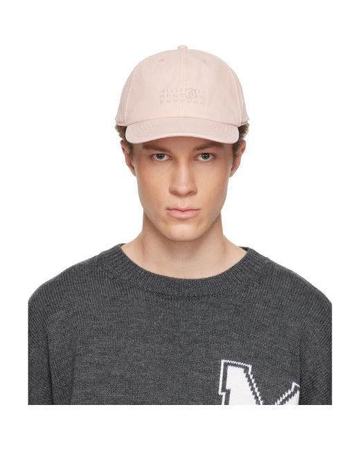 MM6 by Maison Margiela Gray Embroidered Logo Cap for men